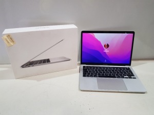 1 X APPLE MACBOOK PRO ( A2251 ) - 13 INCH SCREEN - TOUCH BAR AND TOUCH ID - 16 GB MEMORY - 512 GB SSD - INTEL IRIS PLUS GRAPHICS - WITH BOX - NO CHARGER (S/N : C02F41VMML7L) ( FULLY WIPED - O/S INTACT )