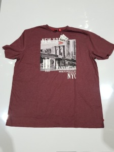 18 X BRAND NEW DUKE D555 WESLEY RED WINE T-SHIRT IN SIZE 2XL (TOTAL RRP £324)