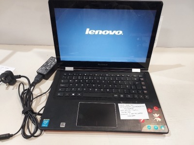 1 X LENOVO YOGA 500LAPTOP/TABLET CONVERTIBLE 360 TOUCHSCREEN - INTEL CORE I3-4005U - 250 GB HDD - WINDOWS 11 NOT ACTIVATED - WITH CHARGER ( FULLY WIPED - O/S INTACT )