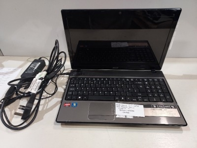 1 X ACER ASPIRE 5551 LAPTOP - AMD PHENOM N830 - WINDOWS 10 - BATTERY UNTESTED - WITH CHARGER ( FULLY WIPED - O/S INTACT )