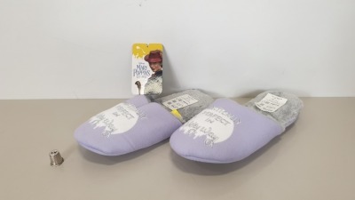 32 X BRAND NEW AVON MARY POPPINS SLIPPER, SIZE SMALL - IN 4 BOXES