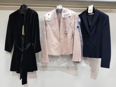 7 X BRAND NEW MIXED CLOTHING LOT CONTAINING 2X COAST BUBBLE JACKETS SIZE 12 £109 - 6X COAST VELVET JACKETS SIZE 12 £99 -