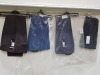 10 X BRAND NEW MIXED SUIT TROUSERS LOT CONTAINING BEN SHERMAN SUIT TROUSERS IN BLUE SIZE 30 £56 - BEN SHERMAN SUIT CHECKED TROUSERS IN BLUE SIZE 30 £56 - GIBSON SUIT TROUSERS IN NAVY SIZE 32 £70 - ETC