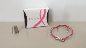 244 X BRAND NEW AVON INDIVIDUALLY BOXED DAWN BREAST CANCER CRUSADE FRIENDSHIP BRACELET - IN ONE BOX