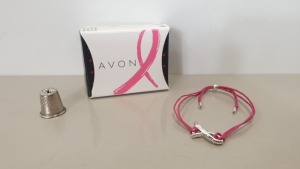 244 X BRAND NEW AVON INDIVIDUALLY BOXED DAWN BREAST CANCER CRUSADE FRIENDSHIP BRACELET - IN ONE BOX