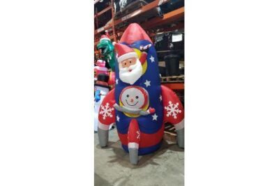 1 X PREMIER CHRISTMAS 3 METRE ROCKET WITH SANTA AND SNOWMAN FACE - INCLUDES POWER LEAD - NO BOX