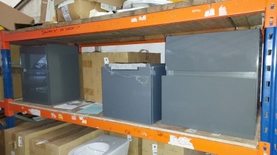 4 X BRAND NEW MIXED VILLEROY AND BOCH DARK GREY VANITY UNITS ( NO SINK OR TAPS ) - IN VARIOUS SIZES