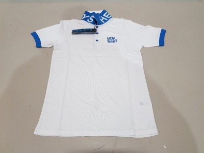 16 X BRAND NEW WHITE HENLEYS POLO TOPS IN SIZE XS - RRP-£14.99 PP