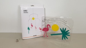 60 X BRAND NEW TIGER URO MOBILE FLAMINGOS ACRYLIC HANGING BABY DISPLAY - IN 5 BOXES
