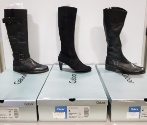 4 X BRAND NEW GABOR CLASSIC LEATHER LONG LEG BOOTS IN BLACK SIZE 4- 4.5 -£165 - KITTEN HEEL HIGH SUEDE BOOTS SIZE 4 £165 - BUCKLE KNEE HIGH BOOTS SIZE4 - £149 ETC