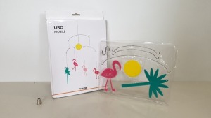 60 X BRAND NEW TIGER URO MOBILE FLAMINGOS ACRYLIC HANGING BABY DISPLAY - IN 5 BOXES