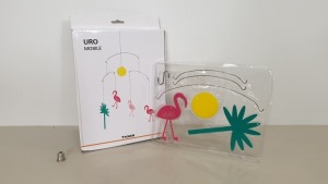 60 X BRAND NEW TIGER URO MOBILE FLAMINGOS ACRYLIC HANGING BABY DISPLAY - IN 5 BOXES