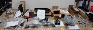 FULL BAY MIXED CAR PARTS TO INCLUDE VW TRANSPORTER 2003-2009 FOG LIGHTS LAMP SET / SEAT LEON 2006 - 2009 HONEY COMB GRILL / UNIVERSAL CAR REAR DIFFUSER SPLITTER / FORD GEAR KNOB / UNIVERSAL TWIN EXHAUST TIPS / VW GOLF MK 6 SPOILER SPLITTER ETC - ( PLEASE 