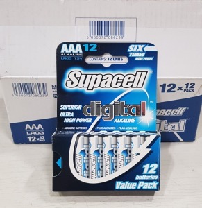 48 X BRAND NEW PACK OF 12 SUPACELL DIGITAL ( TRIPLE AAA ) LR03 ULTRA HIGH POWER ALKALINE BATTERIES - IN 4 BOXES