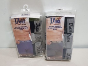 8 X PIECE BRAND NEW DUKE BOXERS KING SIZE 3XXL=4 2XXL=1 1XL=3 RRP £39.99 EACH TOTAL £319