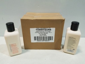 240 X BRAND NEW TOMMYGUNS JASMINE WILD NETTLE & SWEET ALMOND CONDITIONER 250ML QTY 6 IN ONE BOX 40 BOXES IN TOTAL.