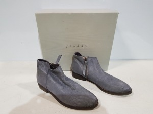 7 X PAIRS OF JIGSAW FAYE ANKLE BOOTS SIZE 38 , 37 , 36 , IN MINK RETAIL PRICE £149 A PAIR - TOTAL £1192 (NOTE BOXES IN POOR CONDITION)