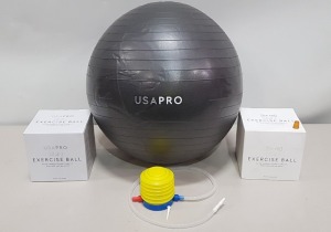 72 X PIECE BRAND NEW USA PRO EXERCISE BALL'S 55CM HELPS IMPROVE CORE STABILITY POSTURE AND BALANCE IN 6 BOXES