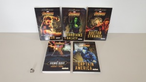 20 X BRAND NEW AVENGERS NOVEL PACK, INCLUDES THORS,, CAPTAIN AMERICA, DOCTOR STRANGE'S JOURNEY AND THE COSMIC QUEST - IN 5 BOXES