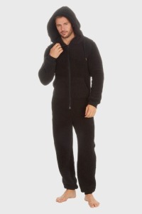 7 X BRAND NEW CARGO BAY SOFT FLEECE FULL ZIP HOODED ONESIE'S IN BLACK SIZES IN 3 S/M , 4 M/L RRP £39.99 TOTAL £279.93