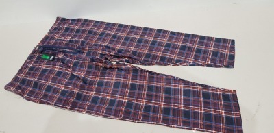 8 X BRAND NEW NAVY/RED DUKE MEN'S CHECKED LOUNGEWEAR TROUSERS SIZE XL RRP £29.99 TOTAL £239.92