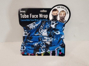 31 X BRAND NEW PMS TUBE FACE WRAP HEAD WEAR CAN BE WORN AS A BANDANA SCARF , BEANIE , HEADBAND , WRISTBAND , HELMET-LINER , NECK GAITAR OR HAIR BAND RRP £12.99 TOTAL £402.69