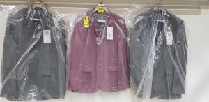 5 X BRAND NEW MIXED LOT JACKET/BLAZER LOT CONTAINING LIMEHAUS IN RASBERRY PINK £80 - 4 X SCOTT & TAYLOR IN GREY £90 ALL IN SIZE 30