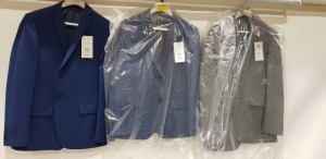 5 X BRAND NEW MIXED LOT JACKET/BLAZER LOT CONTAINING RICHARD JAMES IN BLUE £250 - LIMEHAUS IN BLUE £94 - SCOTT & TAYLOR IN GREY £90 - ETC - ALL IN SIZE 42