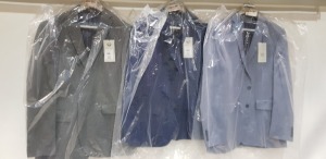 5 X BRAND NEW MIXED LOT JACKET/BLAZER LOT CONTAINING BEN SHERMAN IN BLUE £105 - SCOTT & TAYLOR IN BLUE £90 - ALEXANDRE OF ENGLAND IN GREY £90 - ETC - ALL IN SIZE 42
