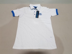 18 X BRAND NEW WHITE HENLEYS POLO TOPS IN SIZE XS - RRP-£299.80