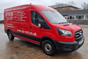 RED FORD TRANSIT 350 LEADER ECOBLU DIESEL PANEL VAN 1995CC REGISTRATION: YR70XYC MILEAGE: 65,014 FIRST REGISTERED 30/9/2020 2 KEYS WITH V5 MOT UNTIL 16/10/2024