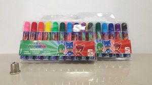 288 X BRAND NEW PJ MASKS 10 PACK CHUNKY MARKERS - IN 6 BOXES