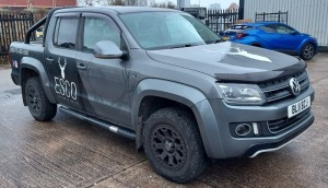 GREY VOLKSWAGEN AMAROK HIGHLINE 4MOTION D, REG NO: BL11 BZJ, ENGINE SIZE: 1968CC, 1ST REGISTERED: 31/05/2011, 1 KEY (SEE BELOW), NO V5, MOT UNTIL 31/08/2024 (PLEASE NOTE: WE ARE HAVING A NEW KEY CUT TO ENABLE ACCESS TO THE DRIVERS DOOR - WE CAN THEN