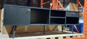 1 X BARCELONA TV UNIT IN BLACK AND COPPER 157X47X35CM (PLEASE NOTE CUSTOMER RETURNS)