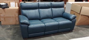 1 X POSITANO 3 SEATER SOFA IN INDIGO PLEASE NOTE CUSTOMER RETURNS