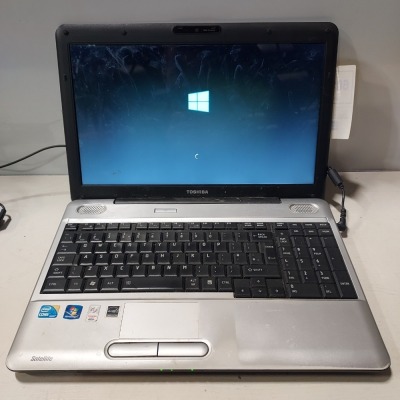 1 X TOSHIBA L500 LAPTOP - INTEL CORE I3 PROCESSOR - WINDOWS 10 - WITH CHARGER ( BATTERY UNTESTED ) ( FULLY WIPED - O/S INTACT )