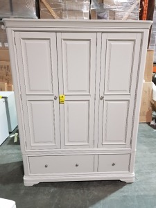 1X MABEL 3 DOOR 2 DRAWER WARDROBE IN TAUPE - 1500 X 1450 X 230MM PLEASE NOTE CUSTOMER RETURNS