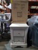 2X BOXED M,ABEL BEDSIDE TABLES IN TAUPE - 580X485X740MM PLEASE NOTE CUSTOMER RETURNS