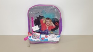 36 X BRAND NEW DISNEY VIOLELLA FILLED BACKPACKS, INCLUDES A5 SPIRAL NOTEBOOK, PENCIL CASE, BALL PEN AND RING BINDER - IN 6 BOXES