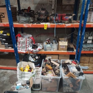 200 PIECE MIXED LOT CONTAINING 3 AIR COMPRESSORS LARGE AMOUNT OF PAINTS , AND LARGE AMOUNT OF VARIOUS FURNITURE SPARE PARTS FOR REPAIRS.