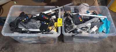 2 LARGE BOXES OF ELECTICAL RECLINING CHAIR SPARE PARTS AND COMPONENTS