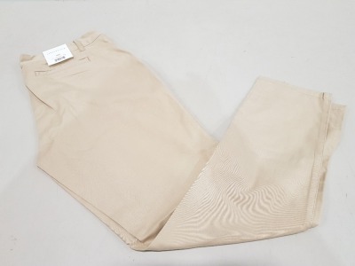 32 X BRAND NEW WOMEN'S AEROPOSTALE CHINO TROUSERS IN BEIGE SIZE 30R IN ONE BOX