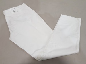 30 X BRAND NEW WOMEN'S AEROPOSTALE CHINO TROUSERS IN WHITE IN SIZE 32R IN ONE BOXES