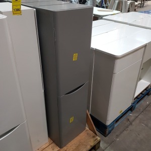 6 X ELATION 2 DOOR 4 SHELF BATHROOM CABINETS IN GREY ( HEIGHT 119 CM X WIDTH 36 CM X DEPTH 20 CM ) - PLEASE NOTE SOME MAY BE WATER DAMAGED