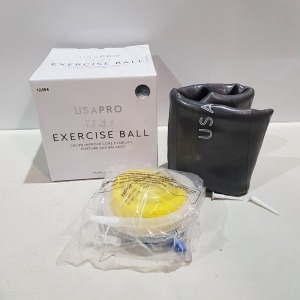 72 X BRAND NEW USA PRO EXERCISE BALL'S HELPS IMPROVE CORE STABILITY POSTURE AND BALANCE SIZE 65CM IN 6 BOXES