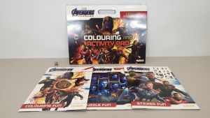 60 X BRAND NEW MARVEL AVENGERS GIANT COLOURING PAD SETS. INCLUDES COLOURING AND ACTIVITY PAD STICKER BOOK AND CREATE YOUR OWN NEBULA MASK - IN 6 BOXES