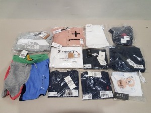 11 X BRAND NEW MIXED CLOTHING LOT TO INCLUDE - 1 X THE NORTH FACE FLEECE FULL TRACKSUIT 12-18 MONTHS £45 - 1 X RALPH LAUREN SHORTS SIZE 5 YEARS - 1 X TOMMY HILFIGER NAVY RIB TOP SIZE 14 YEARS £50 - 2 X RALPH LAUREN NAVY TOPS SIZE 24MONTHS £27 - 1 X LYLE A