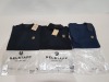 3 X BRAND NEW MIXED BELSTAFF CLOTHING LOT TO INCLUDE BELSTAFF BLACK T SHIRT SIZE SMALL - BELSTAFF NAVY SWEATSHIRT SIZE LARGE - BELSTAFF BLACK POLO SHIRT SIZE XS