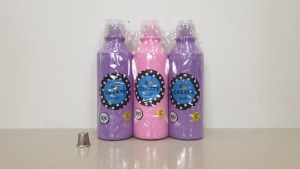 144 X BRAND NEW TESCO GO CREATE PRETTY PASTEL PAINT (300ML) IN COLOURS PINK AND PURPLE - IN 12 BOXES