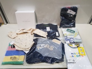 7 X PIECE MIXED BRAND NEW KIDS CLOTHING LOT CONTAINING LACOSTE NAVY SHORTS SIZE 10 YEARS £40 - 1X PACK OF 3 CALVIN KLEIN BABY GROWS 3-6MONTHS £65 - 1X MICHAEL KORS T-SHIRT IN NAVY SIZE 10 YEARS £84 - ETC